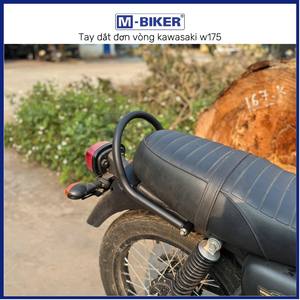 Guidon rond à anneau unique Kawasaki W175 authentique M-Biker léger ~0,8 kg Installation en matériau Chun Zin Merci, merci. - Product Image 2