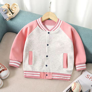 Veste universitaire unisexe pour enfants en tricot écologique, respirante et coupe-vent, en polyester/coton, doublée de polaire, style streetwear - Product Image 4