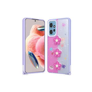 เคสซิลิโคนเหลวสีม่วงกลิตเตอร์นูน 3 มิติสำหรับเรดมี่ 9 ซี/9 เอ-ตัวป้องกันโทรศัพท์ - Product Image 1