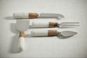 Juego de cuchillos para queso de acero inoxidable de alta calidad con mango de mármol, cuchillos para queso Premium de lujo, espátulas, tenedor, utensilios de cocina, cubiertos - Product Image 3