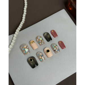 Uñas Postizas Midnight Gem Elegantes y con Estilo - Product Image 1