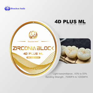 Blocco dentale in zirconia multicouche 4D Plus – Disco in zirconia per laboratorio dentale da 98 mm, pezzo grezzo in zirconia de - Product Image 2