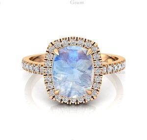 7X9 <b>Long</b> <b>Cushion</b> Cut Rainbow Moonstone June Birthstone Ring 14Kt Solid Gold Natural Diamond Wedding Engagement Fine Jewelry Ring - Product Image 6