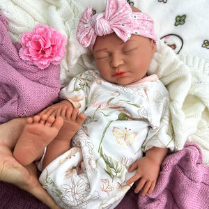 Muñeca <span class=keywords><strong>Reborn</strong></span> de 22 "para niña durmiendo, muñeca de silicona pintada a mano de alta calidad con boca abierta, muñeca de <span class=keywords><strong>arte</strong></span> coleccionable con venas visibles - Product Image 4