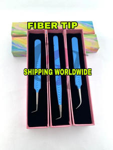 แหนบต่อขนตาสีฟ้าปลายเงิน90องศาอุปกรณ์ความงามสำหรับต่อขนตาสีฟ้าแบบโค้งสไตล์การพิมพ์ใหม่ - Product Image 3