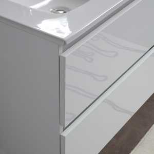 Baltimora Lamp-<b>Mirrored</b> <b>Wall</b>-Hung Bathroom Cabinet 60cm Sink & Glossy White Drawers Bathroom <b>Sets</b> - Product Image 5
