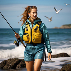 เสื้อกันลมสำหรับผู้หญิงกางเกงขาสั้นไนลอนเอวยางยืดฝนกางเกงขาสั้นกันน้ำปรับแต่งได้สำหรับกลางแจ้ง100% มีกระเป๋า - Product Image 6