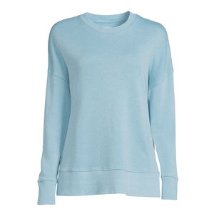 2021 <b>Top</b> Selling High Quality Women's Autumn French Terry Crew Neck <b>Long</b> Sleeves Pullover <b>Ladies</b> Sweatshirt OEM Front Design - Product Image 1