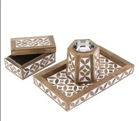 Brûleur de Bakhoor en Os Incrusté Fait Main, Mabkhara de Luxe, Boîte à Encens Oud Arabe, Décoration Maison Ramadan Aïd, Écologique et Religieuse