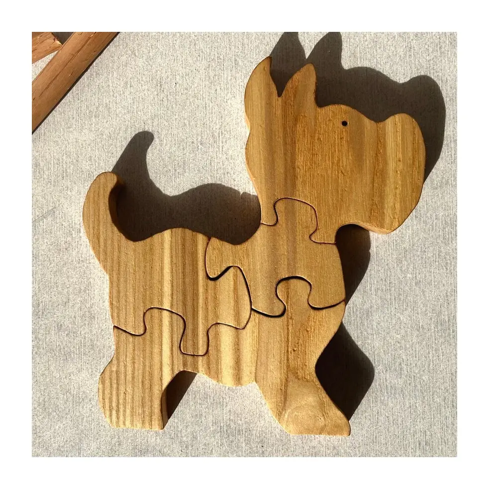 Wooden dog and other animal puzzles wood jigsaw puzzle for babies children kids wholesale from Vietnam