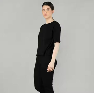 Ribbed Fabric Women Set Crop Top and <b>Jogger</b> Pants Comfortable Fit OEM Manufacturer Wholesale price <b>cheap</b> rate customized - Product Image 2