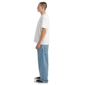 Jeans de pont en duvet bas 20 pouces bas de broderie élégante en coton lavé antique avec point de chaîne et détails de rivet - Product Image 4