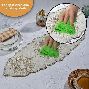 Christmas Decorative and Leaves Design Beaded <b>Runner</b> Placemat <b>Dining</b> <b>Table</b> Fancy Mat Handmade Decorative <b>Runners</b> for Wedding - Product Image 6