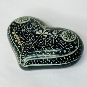 Handmade Luxury <b>Black</b> Marble Jewelry Box <b>Heart</b> Shape High Quality Best Price Wholesale Available Perfect Woman Gift - Product Image 1