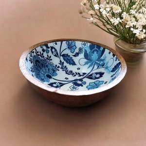 Bol de service à salade en bois de taille personnalisée de qualité supérieure imprimé de fleurs uniques jetables pour le camping Zehra Industries WB-0022 - Product Image 1