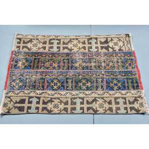 Alfombra Vintage de 2.4x3.6 pies (73x109 cm), Alfombra Turca Azul Ombré - Product Image 3