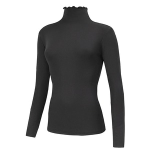 Haut décontracté à col montant pour femme, tendance, confortable et chaud, en jersey avec décoration boutonnée - Product Image 3