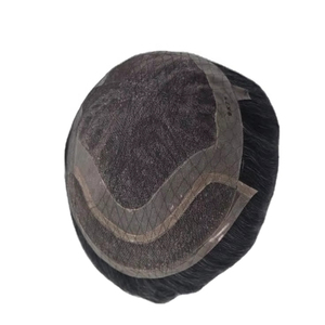 วิกผมผู้ชายแบบผูกเชือกด้านหน้า ทำจากผมแท้ชนิดอินเดียเรมี่ ยี่ห้อ Taz Hair จากบังกลาเทศ แบบลอนลึก  แบบเส้นเดียว  ผสมผมสีเทา 50% - Product Image 2