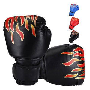Gants de boxe professionnels en cuir PU respirant à mailles flamboyantes, qualité export, personnalisables en gros, fermeture auto-agrippante, imperméables - Product Image 2