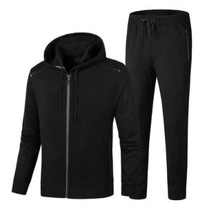 Ensemble de survêtement sport décontracté d'hiver pour homme, grande taille, 2 pièces, veste à capuche et pantalon de jogging, doublure polaire respirante 100% - Product Image 4