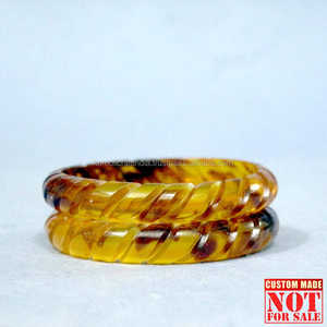 Pulsera tallada en resina verde Vintage para niños con diseño de coral y banda de cuerda, ideal para bodas, fiestas y regalos - Product Image 3