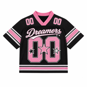 Camiseta Corta de Fútbol Americano Vintage Personalizada para Mujer, Top Corto de Malla, Fabricante OEM - Product Image 1