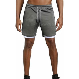 Pantalones Cortos Deportivos de Algodón de Doble Capa para Hombre, Estilo Urbano, Transpirables, de Secado Rápido, Servicio OEM, en Stock - Product Image 1