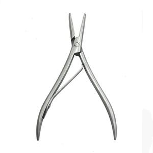 Pince à extensions de cheveux avec rainure lisse, 7 pouces, dents plates, argent, acier inoxydable, outils pour extensions de cheveux pré-collées - Product Image 3