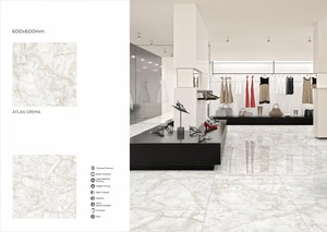 Carreaux de sol en porcelaine émaillée naturelle Brecia pour salon indien prix bon marché 600x600mm 2x2 carreaux 24x24 polis Vistaar - Product Image 4