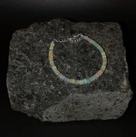 Pulsera de Ópalo Welo Etíope Natural, Plata de Ley 925, Estilo Bohemia, Hecha a Mano, Regalo, Joyería con Cuentas de Ópalo, Pulsera de Piedras Preciosas al por Mayor