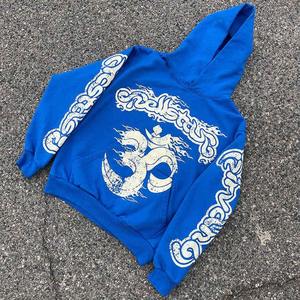 Sudadera con capucha de lavado ácido con estampado de gran tamaño Vintage Streetwear sudaderas con capucha al por mayor sudadera bordada con logotipo personalizado - Product Image 2