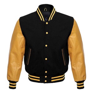 GAF Wholesale Custom Men's <b>Varsity</b> <b>Jackets</b> Polyester Breathable Blank <b>Plain</b> Embroidery Leather Sleeve Letterman <b>Varsity</b> <b>Jacket</b> - Product Image 3