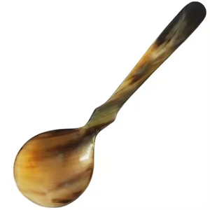 Ensemble de couverts en bois rond de petite taille écologique en corne de buffle avec miroir en acier pour servir lors de fêtes - Product Image 3