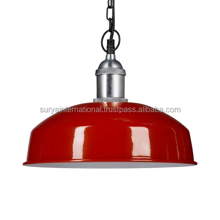 industrial style handmade stylish chandelier pendant light with vibrant red color for home cafe restaurant and bistro