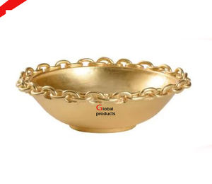 Belle apparence argent fini métal acier inoxydable feuille conception bol de service pour hôtel restaurant et bar - Product Image 4