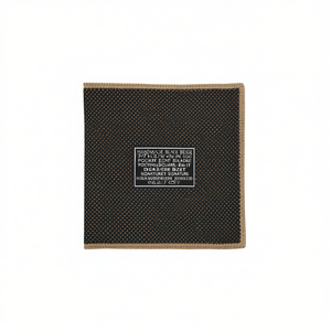 Handmade Black Beige Polka Dot Knitted <b>Edge</b> Pocket <b>Square</b> Dining Blazer Suit Signature Border Handkerchief <b>Square</b> Scarf - Product Image 3