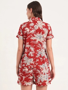 Conjunto de Dos Piezas para Mujer, Camisa con Estampado y Mangas con Volantes, Estilo Casual y Elegante - Product Image 5