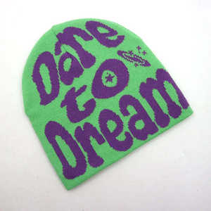 Bonnet unisexe en acrylique jacquard sans revers, en mohair de haute qualité, tricoté pour l'hiver, avec motif à pois, entièrement imprimé et réversible - Product Image 4