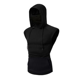 Vêtements d'entraînement pour hommes Sweats à capuche sans manches Bodybuilding Sleeveless Gym Hoodies Sweat à capuche d'entraînement pour hommes Débardeur pull masque personnalisé - Product Image 2