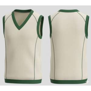 Maillot de cricket sur mesure pour hommes, col en V, ensemble avec tissu COOLTECH et doublure en polaire épaisse, design sans manches - Product Image 1