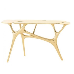 Ensemble de meubles de salon de luxe moderne nordique Tables d'appoint en métal fini or pour café et thé Plateau rectangulaire extensible pour - Product Image 1