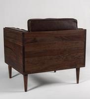 Canapé Chesterfield moderne en bois massif et cuir PU, une place, capitonné, pour salon, chambre ou hôtel