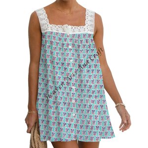 Robe en coton pour la plage, robe bohème d'été de designer indien, vente en gros, robe en coton à imprimé floral pour femmes, tenue d'été, robe de tous les jours pour filles - Product Image 4