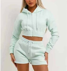 New <b>Women's</b> <b>Outfits</b> Crop Top Hoodie Shorts 2 Piece Short Set Matching Sets <b>Women</b> <b>Jogger</b> Set <b>Women</b> Two Piece Pants - Product Image 4