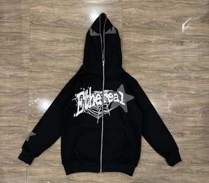 เสื้อฮู้ดผ้าฝ้ายสำหรับผู้ชายเสื้อสเวตเตอร์มีฮู้ดพิมพ์ลายพวงมาลัยผ้าฝ้าย100% โลโก้เสื้อโอเวอร์ไซส์ - Product Image 4