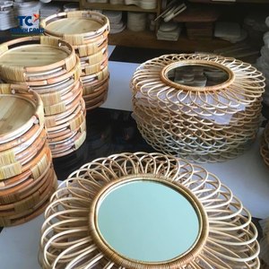 Best Selling Stylish Rattan <b>Frame</b> <b>Mirror</b> Subtle Elegant Rattan with Calm Natural Spaces Wall Usage - Product Image 3