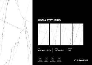 Carreaux de finition de sculpture sur porcelaine de luxe | 600x1200 Plancher mural Grand format Design moderne Produit d'exportation de qualité supérieure - Product Image 4