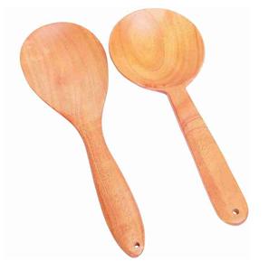 Cucharas de madera de Kitchenwar únicas hechas a mano para cocinar y servir SET de 2 herramientas de ensalada de madera - Product Image 3