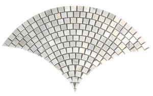 Mosaico de Papel con Patrón de Abanico en Mármol Blanco Lechoso, Pulido, 8mm de Grosor, Resistente al Agua, Ecológico, 5 Años de Garantía, Interior Moderno - Product Image 2