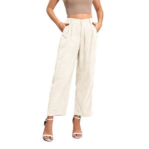 Pantalón sencillo de cintura alta de longitud completa, Pantalones rectos informales para mujer a la moda, pantalones flexibles para Invierno para mujer - Product Image 5